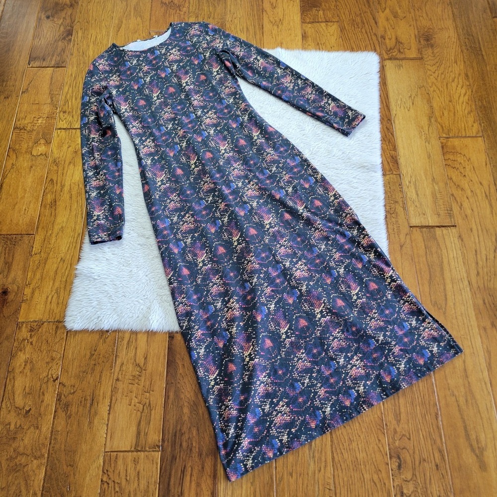 Peruvian Connection Dynasty Dress Women's Small Long Sleeve Muted Snakeskin